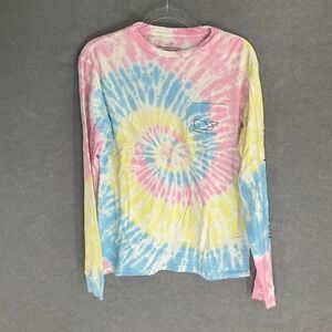 Vineyard Vines Tie Dye Pastel Whale Pocket Long Sleeve T Shirt Women's Sz XS